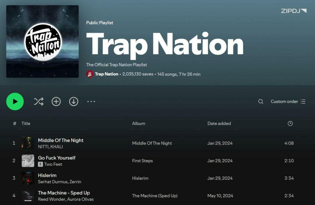 Spotify Playlist Trap Nation