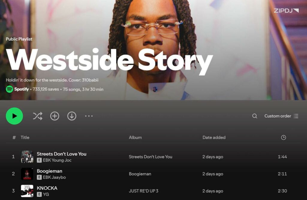 Spotify Playlist Westside Story