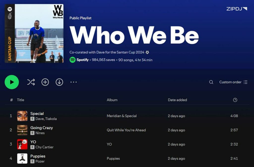 Spotify Playlist Who We Be