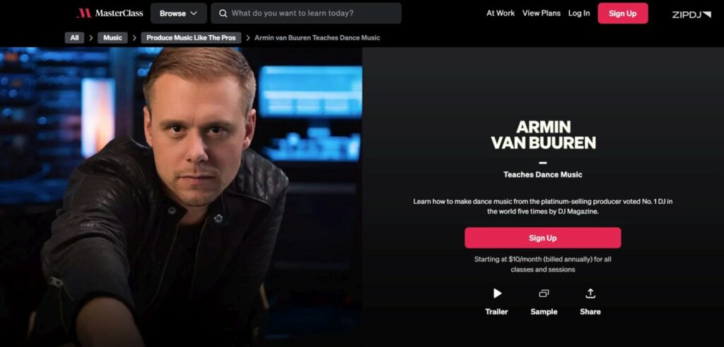 DJ Courses Armin Van Buuren Masterclass