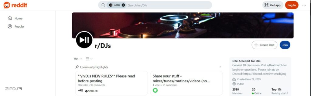 Reddit DJs Forum